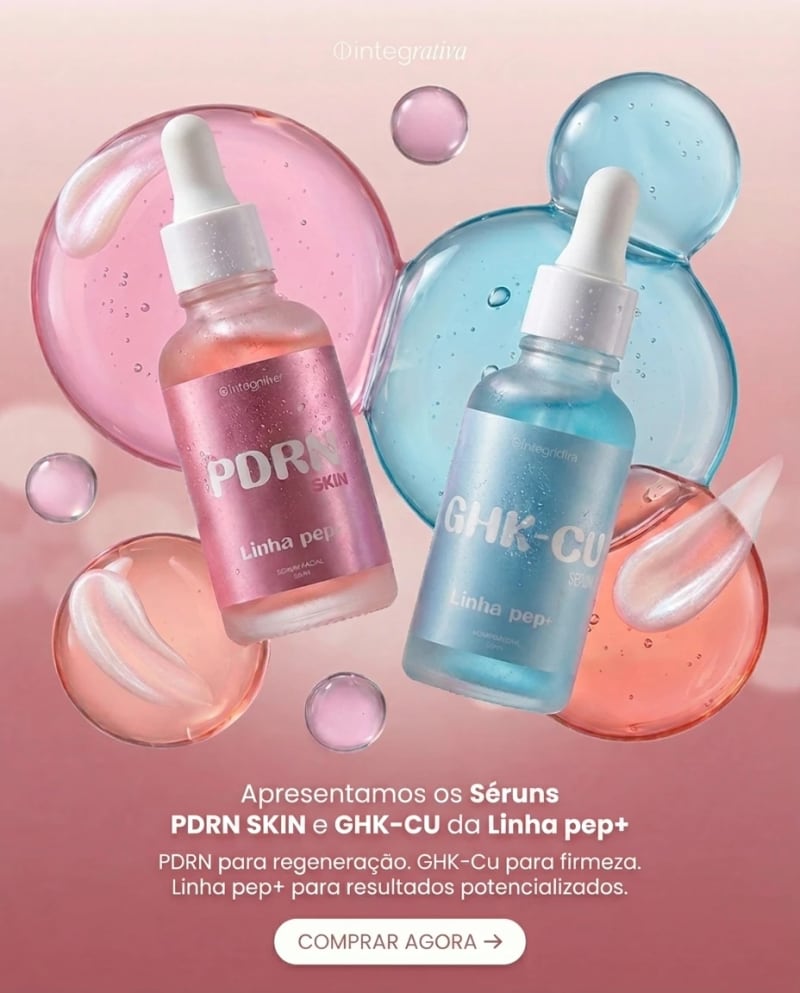 Séruns Faciais PDRN Skin e GHK-Cu da Linha pep+ - Novidade Integrativa