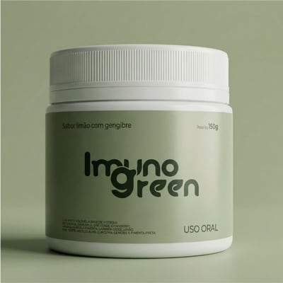 Imuno Green - Suplemento natural em pó sabor limão com gengibre