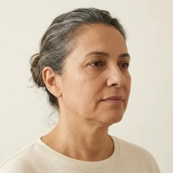 Retrato ilustrativo de perda de contorno facial