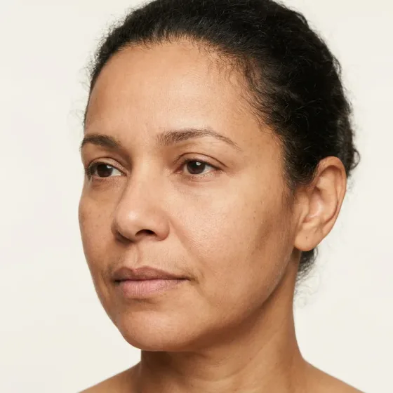 Retrato ilustrativo de flacidez facial